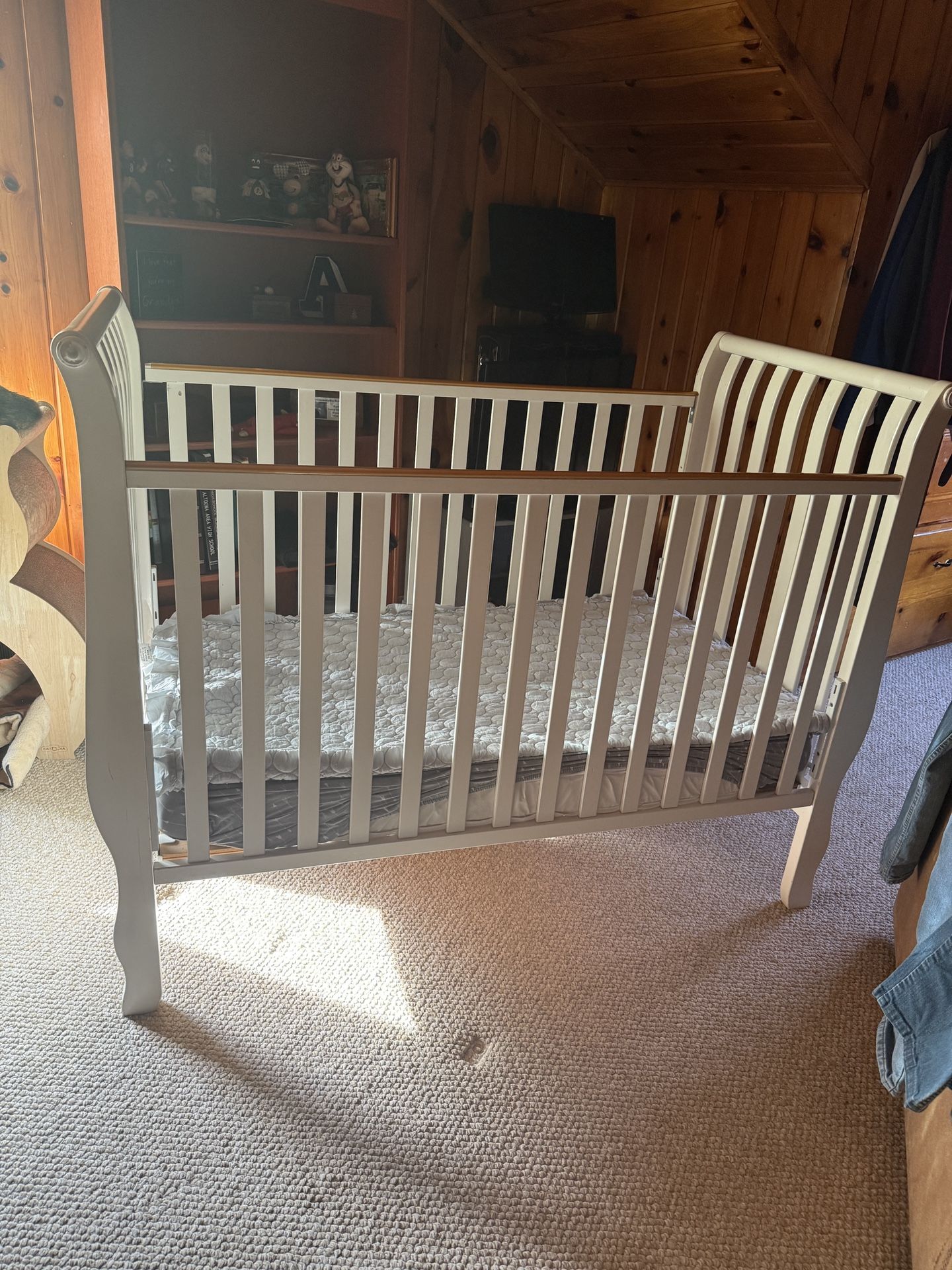 Pottery Barn White Sleigh Crib