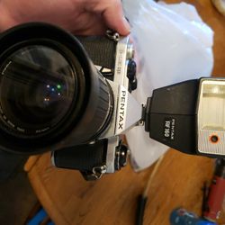 Vintage Pentax ME Super Camera W Flash Multi Lenses