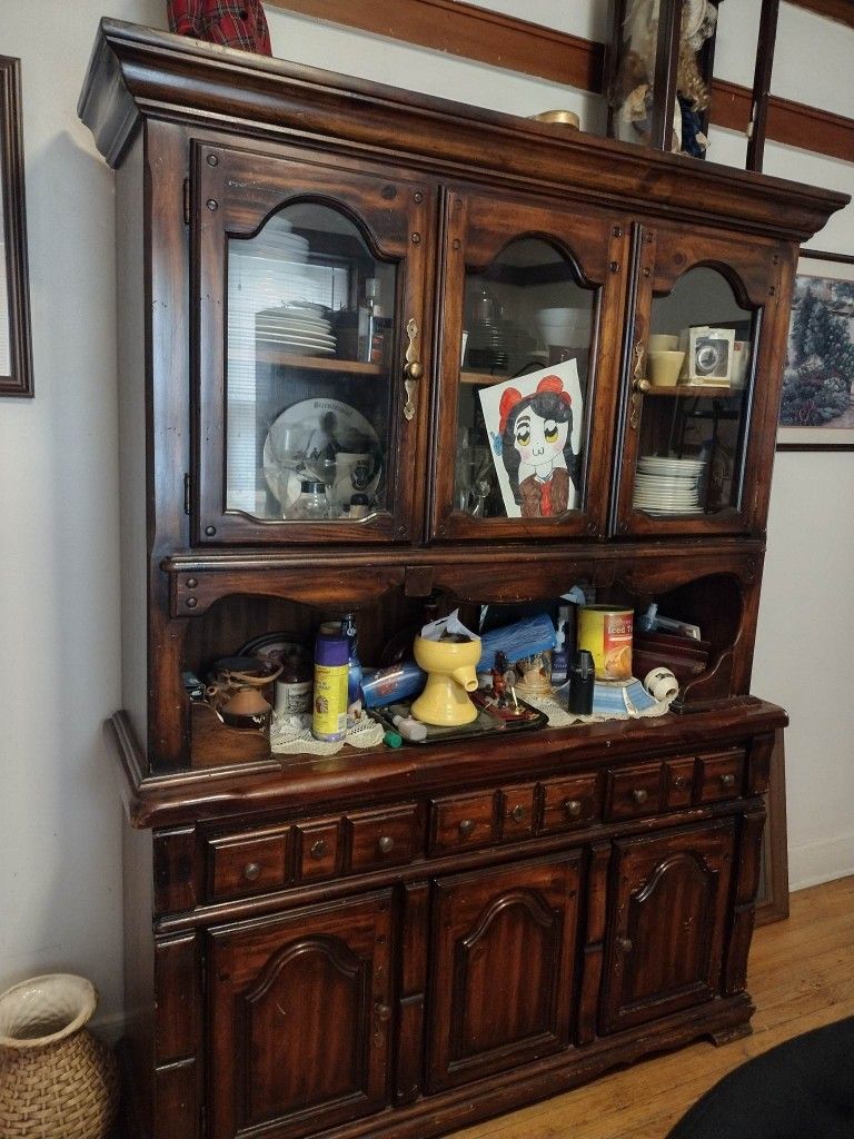 Antique Wooden China Cabinet