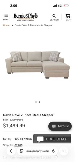 Davie Dove 2 Piece Media Sleeper