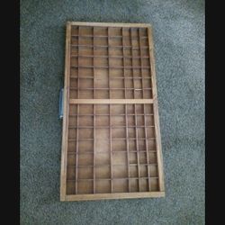 Antique Wooden Printer Drawer 