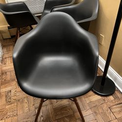 4 Black Molded Chairs 