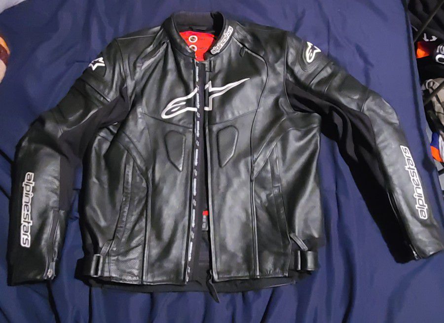 Alpinestars Leather Motorcycle Jacket Sz. 50