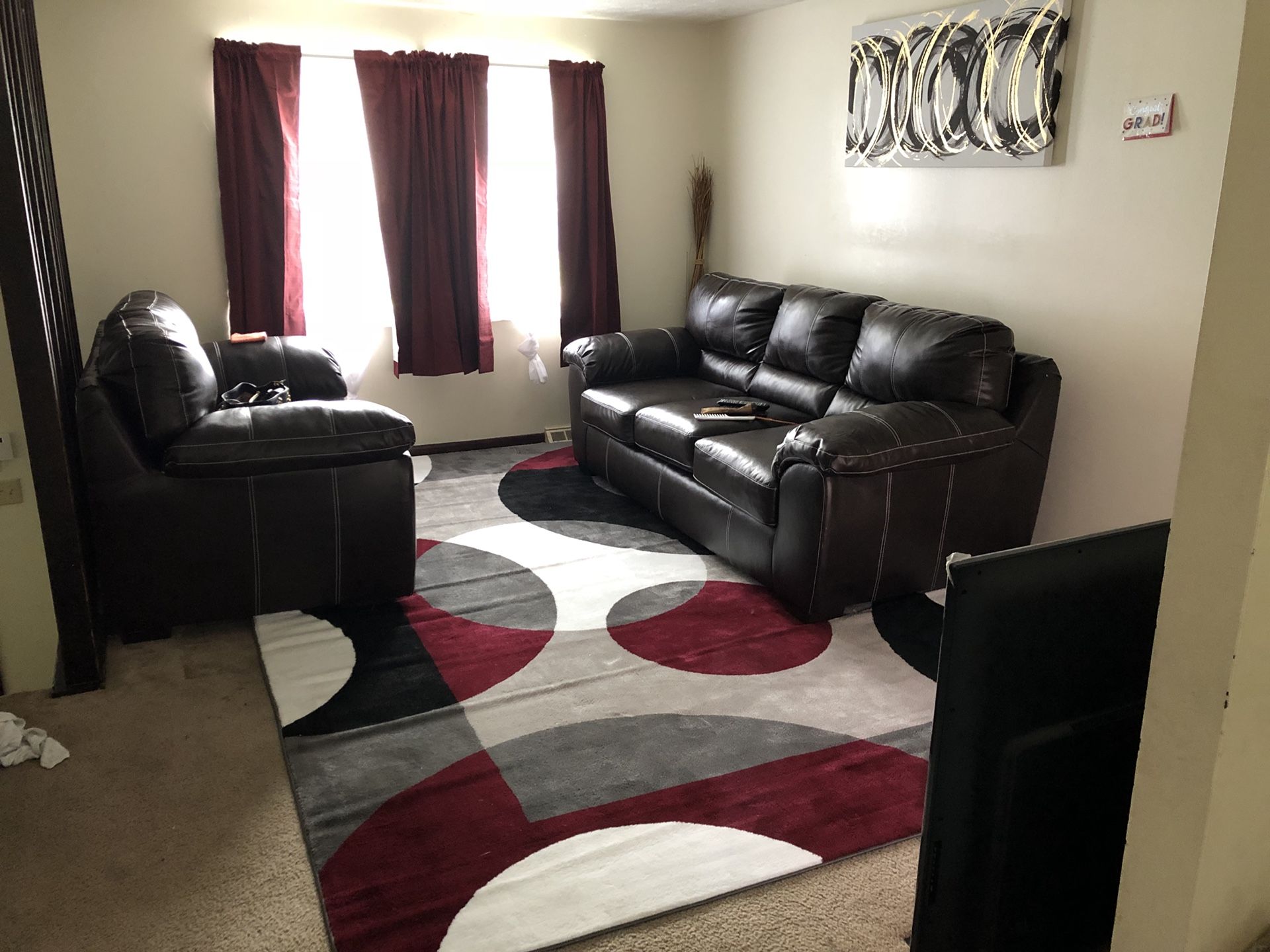 Couch Set Pure Leather Brown