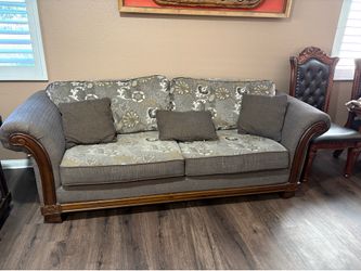 3-Seater Brown Fabric Sofa - $300 each