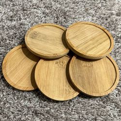 Bamboo Coaster Or Round Plant Saucer Set Of 5
