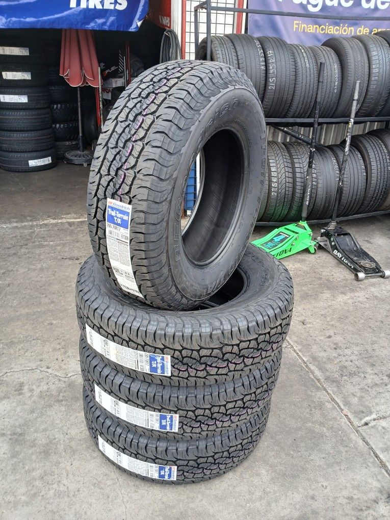 Tires New 265 70R17 BF GOODRICH All Terrain $600×4 Install Mount And Balance Financial Services Available No Credit Need