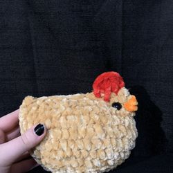 Handmade Crochet Tan/Brown Chonky Chicken Plush