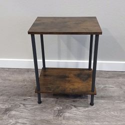 Nightstand with 2-Layer Storage Shelves, Sofa Table for Small Spaces, Living Room, Bedroom, Stable 