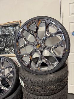 28s chrome wheels tires new 6x139 new