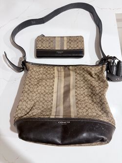 Coach Signature Crossbody Bag with Matching Wallet