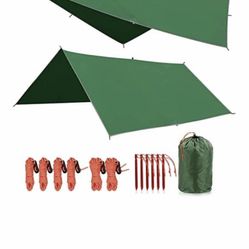 REDCAMP Hammock Rain Fly Camping Tarp Waterproof, 10x10ft Lightweight Backpacking Rain Tarp Shelter for Hiking Outdoor