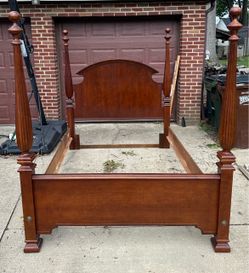 Cherry Wood Four Poster Queen Bed Frame