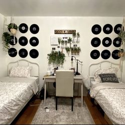 White Metal Twin Bed Frames with Slatted Bed Base