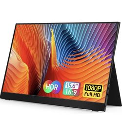 VILVA Portable-Monitor-for-Laptop - 15.6'' 1080P FHD IPS Display USB-C HDMI Portable Monitor for Laptop with Cover and Speakers External Monitor for L