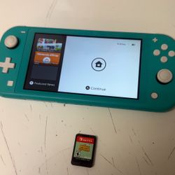 nintendo switch lite with animal crossing game
