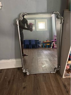 Ornate Silver Decorative Wall Mirror