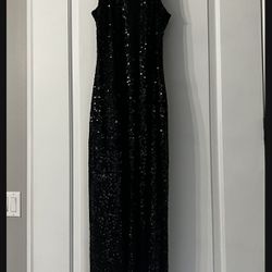 Black Sequined Badgley Mischka Dress