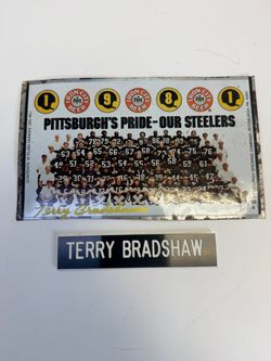 Terry Bradshaw Signed Pittsburgh Steelers Vintage Display