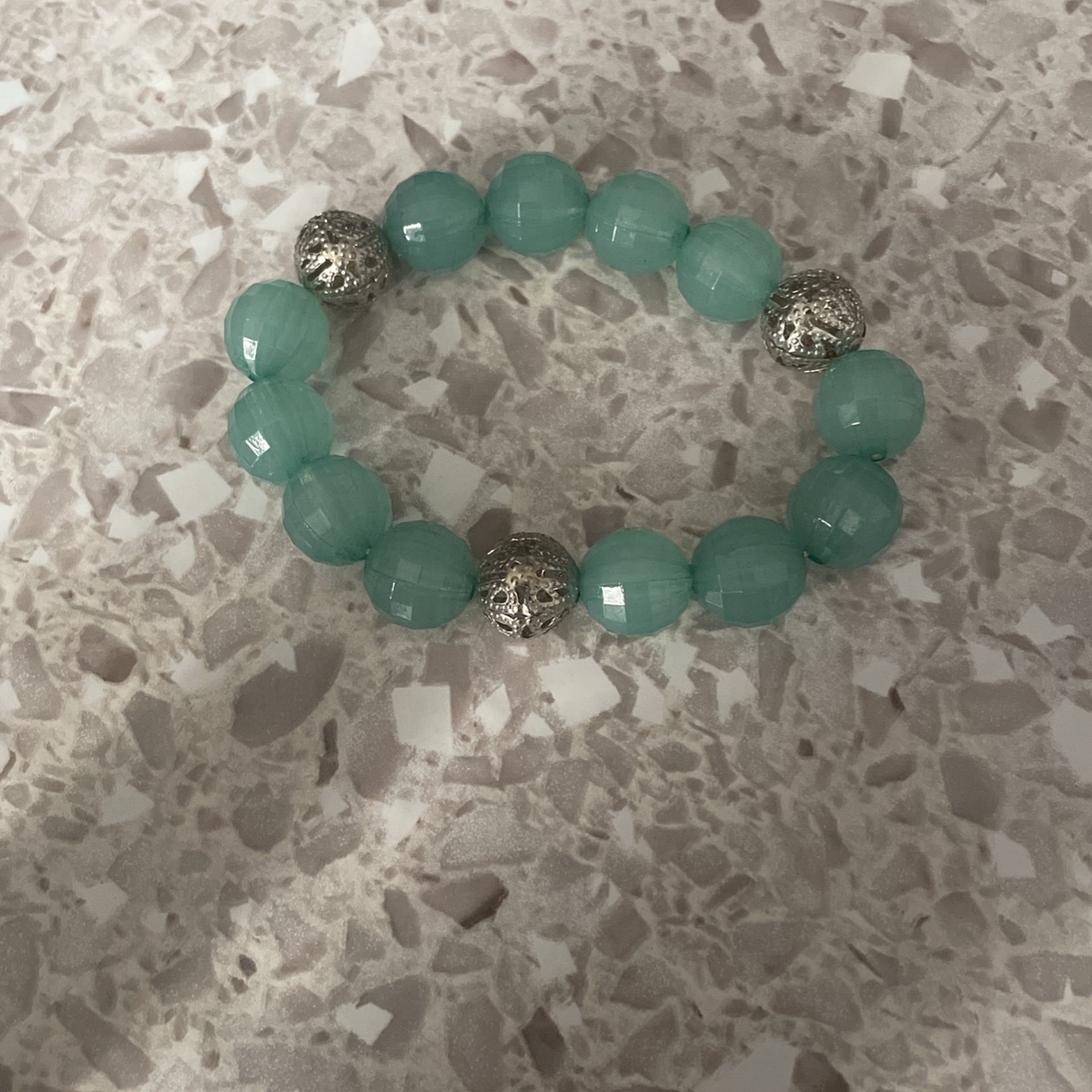 Agate and Pave Beaded Bracelet