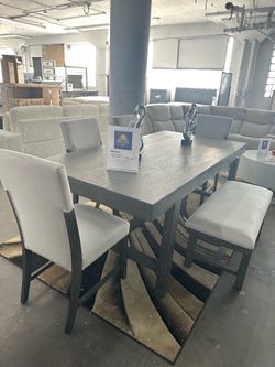 Dining table and bench + 4 chairs