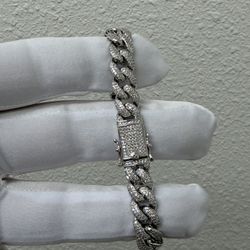 7”/8” 925 Silver And Moissanite Miami Cuban  