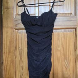 Privy Black Ruched Mini Dress