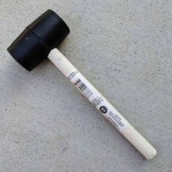 NEW 12-ounce rubber head mallet hammer with wooden wood handle