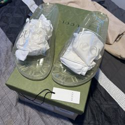 Authentic Size 10 Gucci Transparent Slides 