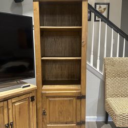 Three Tier Wooden Shelf with Cabinets x2