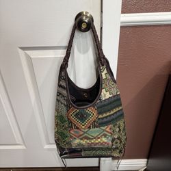 Leather And Material Handbag Never Used 