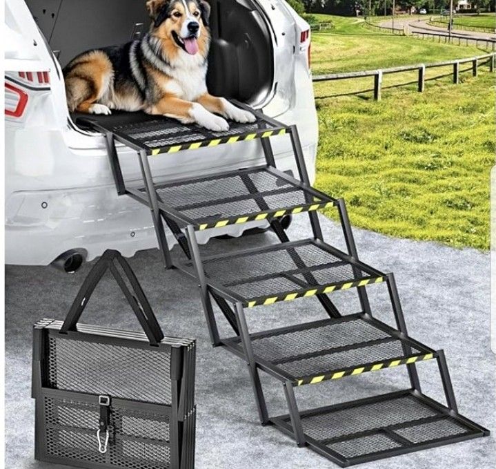 Pet stairs, 14”–35” adjustable height, 300 lb weight capacity