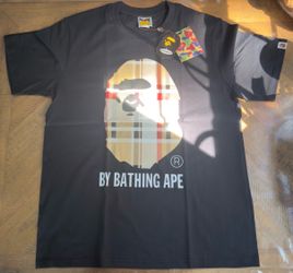 bape x burberry black shirt