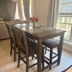Table, 2Chairs & 4 Bar Stools 