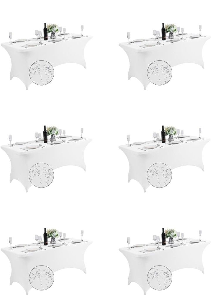  6Pack Waterproof Spandex Table Cover 