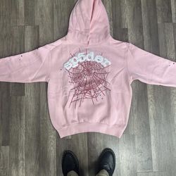 Sp5der OG Web Hoodie Pink