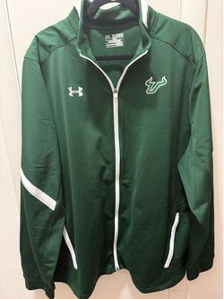 Under Armour Dark Green zipper lightweight jacket with White Logo Print
