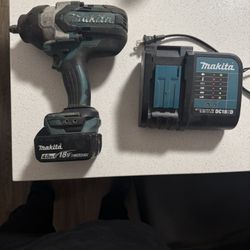 1/2 Inch Makita Impact Wrench With 4.0 18v Battery And Charger