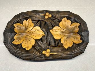 Vintage Eastern European/Polish hand carved tray/wall plate