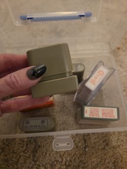 Lot Of 6 Ink Stamps, Filed, Air Mail, Canceled 