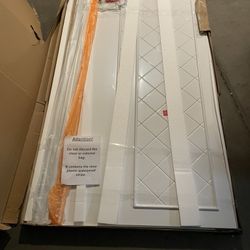 DreamLine QWALL-5 40-in x 54-in 4-Piece Glue To Wall White Side and Back Walls 