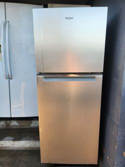 Whirlpool - 24 in. Wide 12 cu. ft. Top-Freezer Counter-Depth Refrigerator with Electronic Temperature Controls - Stainless Steel