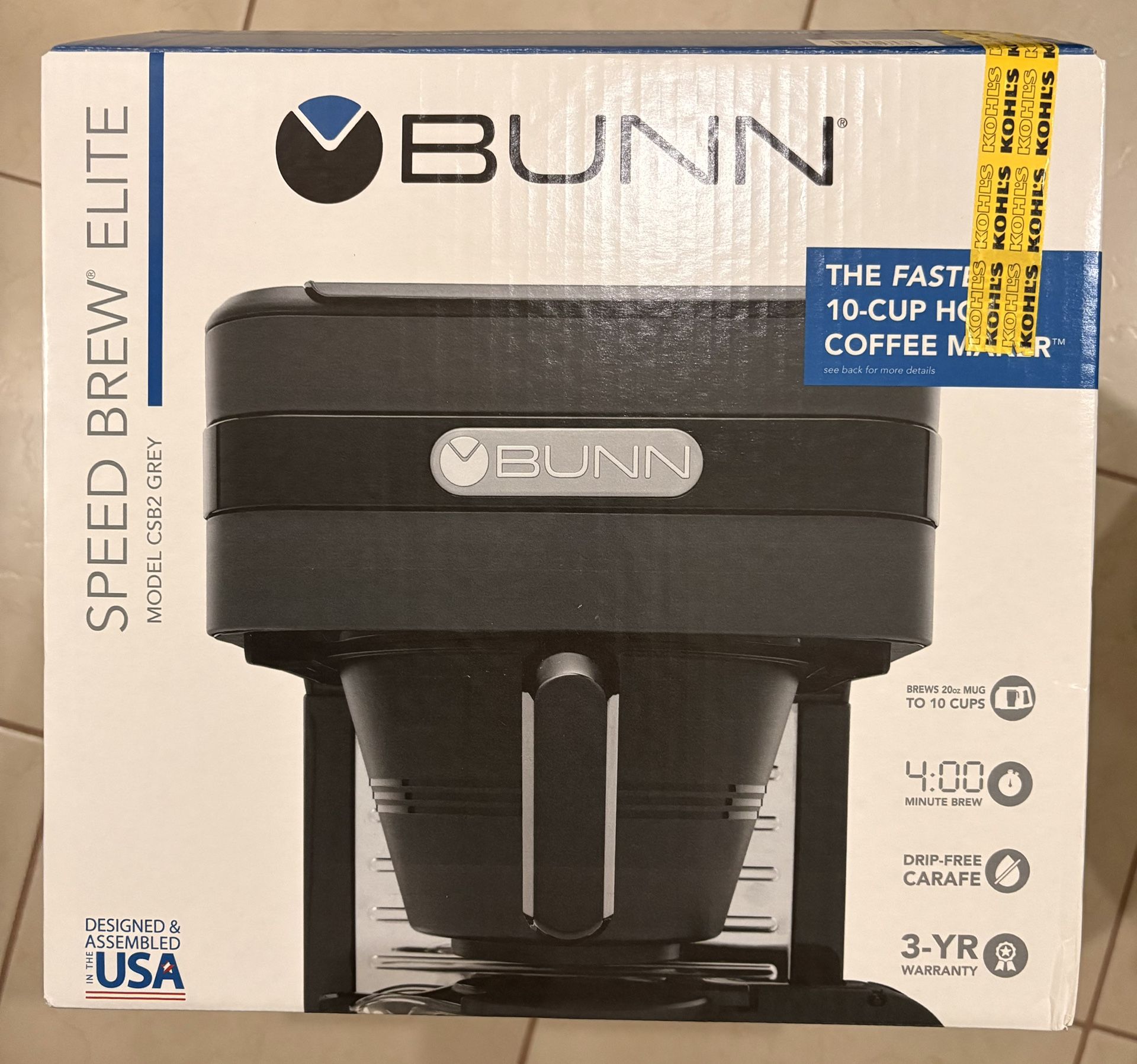 Bunn Speed Brew Elite coffee maker, model CSB2 gray