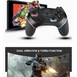 Nintendo Switch/Switch Lite, Switch Remote Controller Gamepad Joystick, Supports Gyro Axis, Turbo and Dual Vibration (Deep Black