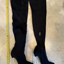 Black Thigh High Sexy Boots Size 7.5
