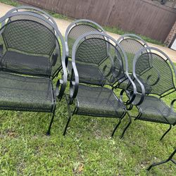 6 Wrought Iron Rocking Chairs 