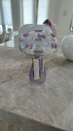 Purple Mushroom W Bows 