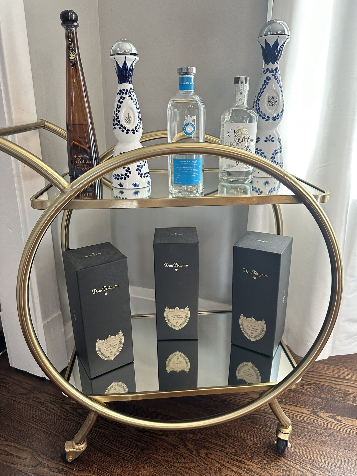 Gold Mirrored Bar Cart