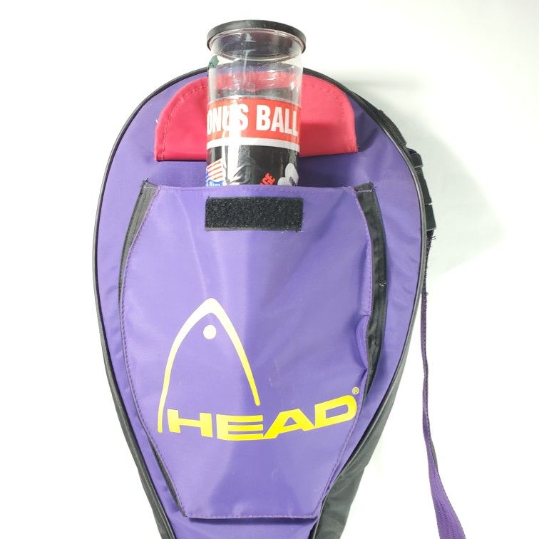 Head Tennis Multiple Rackets 2-3 Carry Bag Flap Closure Fron Pocket Purple Yellow Red