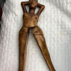 Beautiful Anthropomorphic Wooden Nutcracker Nude African Woman
